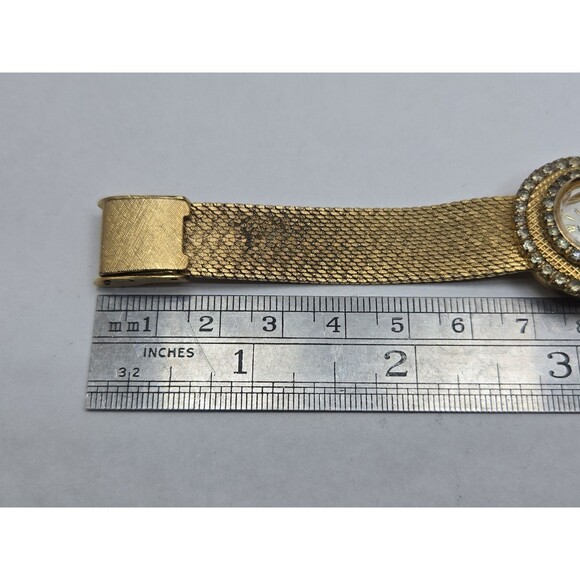 Womens Vintage Monarch Manual Wind Swiss Made Gold Tone Rhinestone Watch Runs main image 7